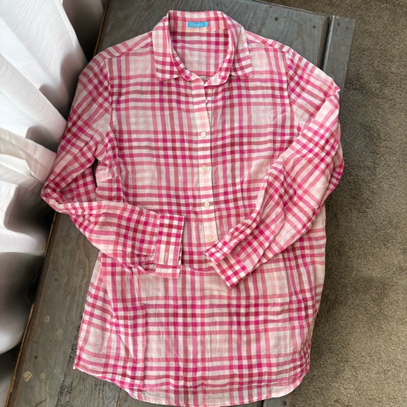J Mclaughlin Tops - J McLaughlin pink plain popover tunic | size small